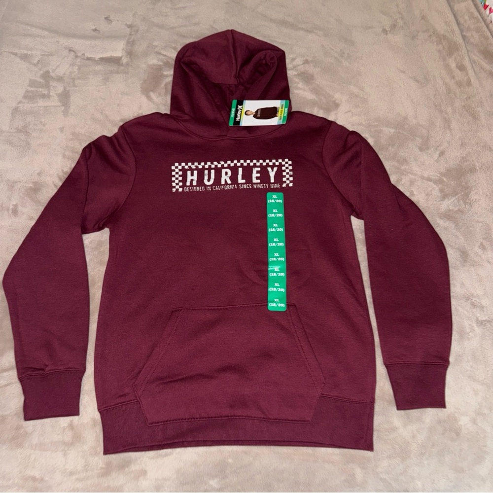 Hurley Boy’s Burgundy Hoodie XL 18-20